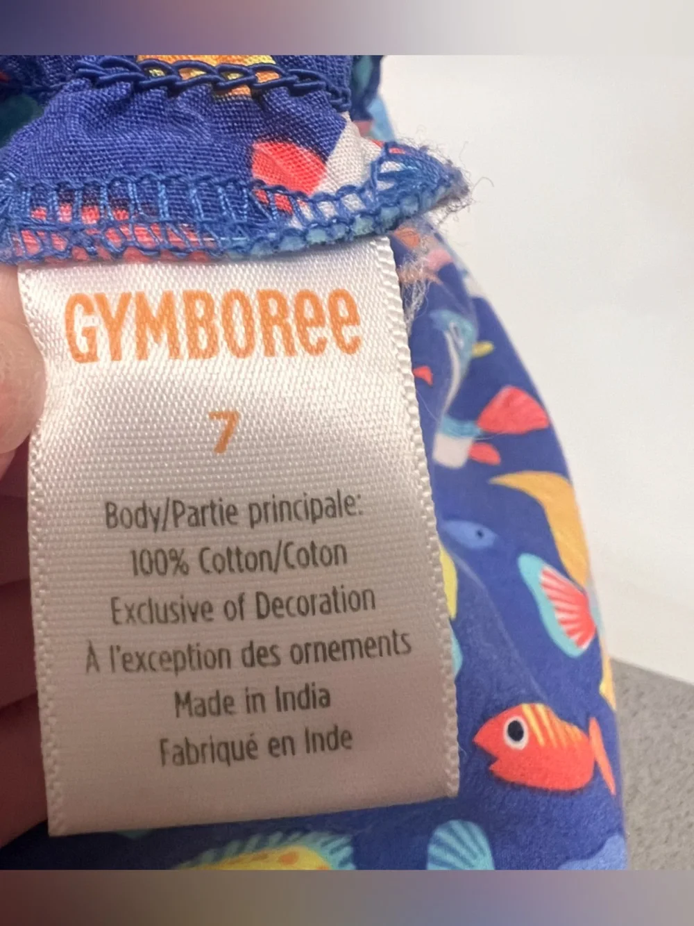 Gymboree Fish Dress cotton 7 summer beach